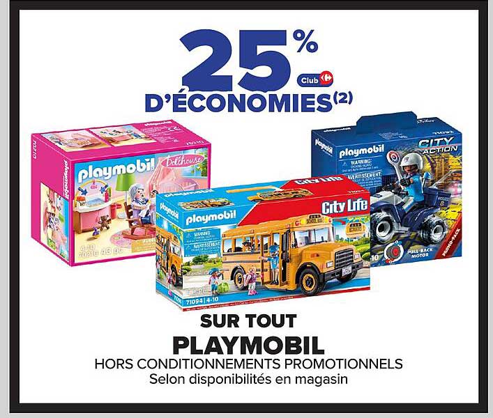 25 % d'économies sur tout Playmobil