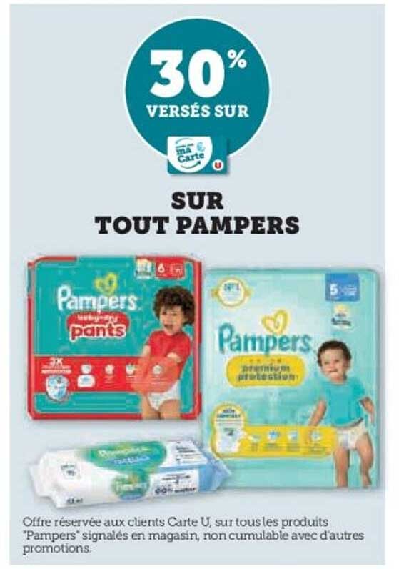 30% VERSÉS SUR TOUT PAMPERS