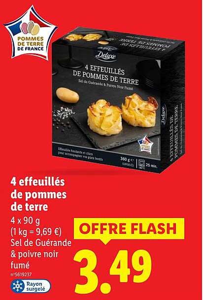 4 effilés de pommes de terre