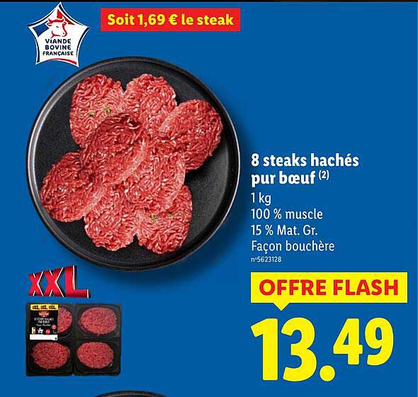 8 steaks hachés pur bœuf