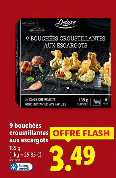 9 bouchées croustillantes aux escargots