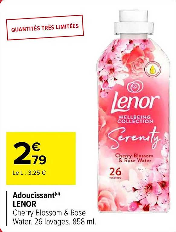 Adoucissant LENOR Cherry Blossom & Rose Water 858 ml