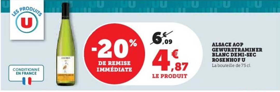 ALSACE AOP GEWURZTRAMINER BLANC DEMI-SEC ROSENHOF U