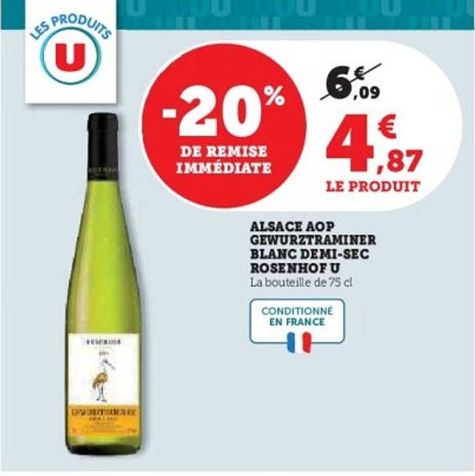 ALSACE AOP GEWURZTRAMINER BLANC DEMI-SEC ROSENHOF U