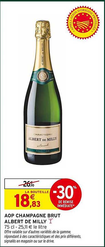 AOP CHAMPAGNE BRUT ALBERT DE MILLY