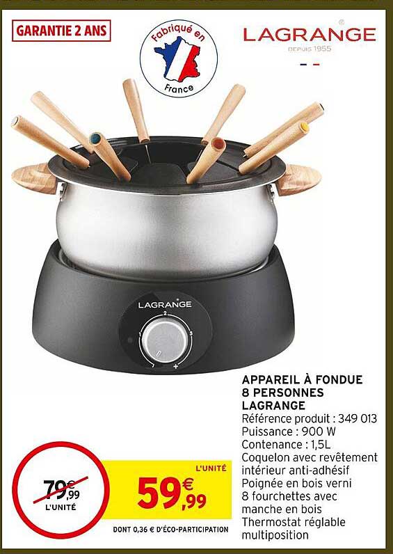 APPAREIL À FONDUE 8 PERSONNES LAGRANGE