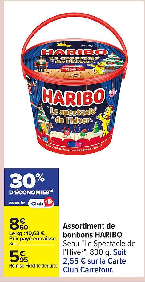 Assortiment de bonbons HARIBO Seau "Le Spectacle de l'Hiver"