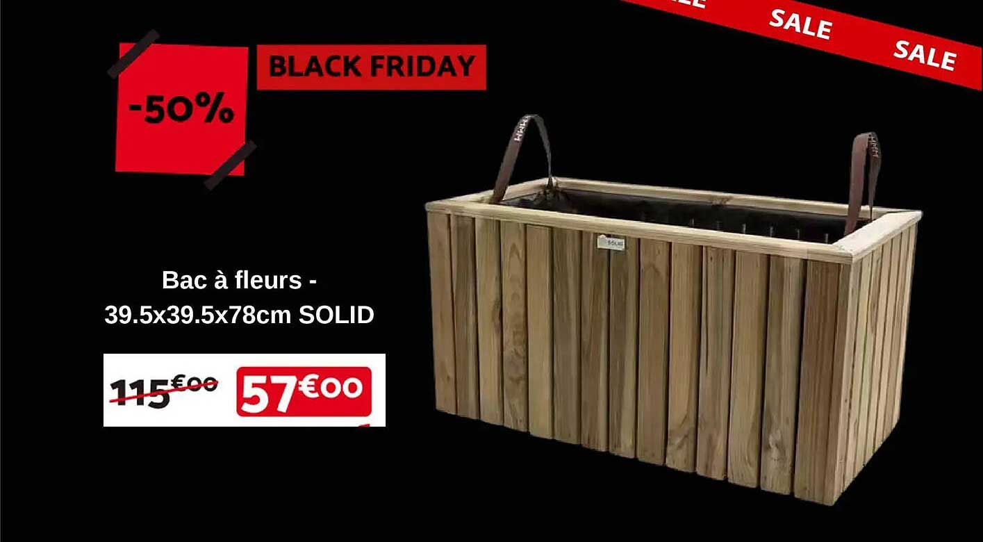 Bac à fleurs - 39.5x39.5x78cm SOLID