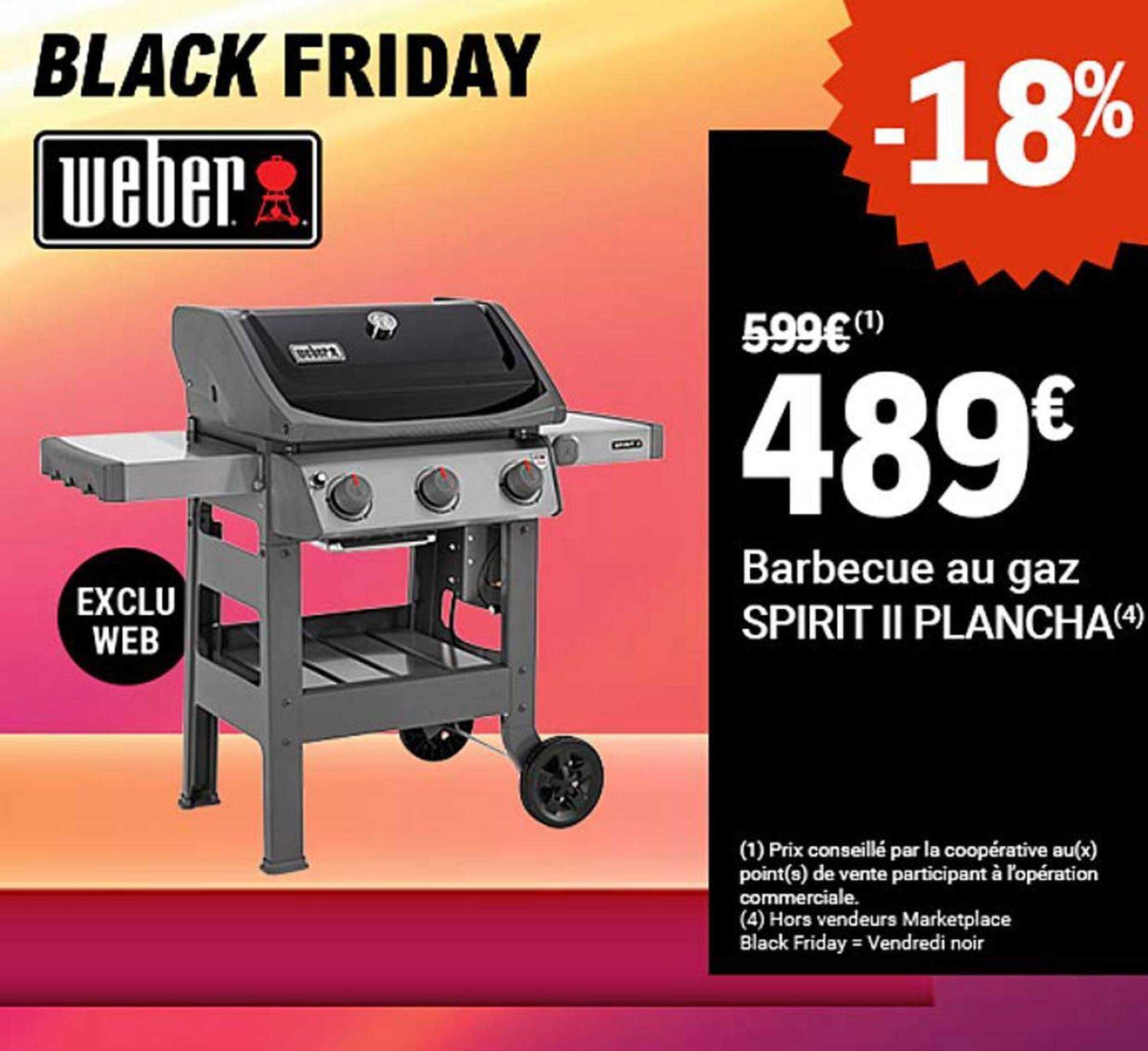 Barbecue au gaz SPIRIT II PLANCHA