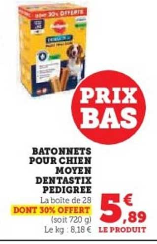 BATONNETS POUR CHIEN MOYEN DENTASTIX PEDIGREE