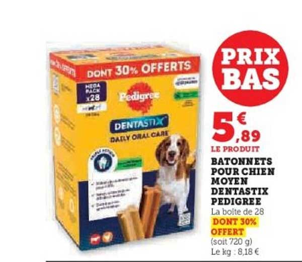 BATONNETS POUR CHIEN MOYEN DENTASTIX PEDIGREE