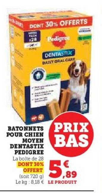 BATONNETS POUR CHIEN MOYEN DENTASTIX PEDIGREE