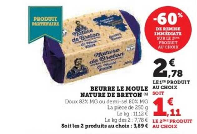 BEURRE LE MOULE NATURE DE BRETON