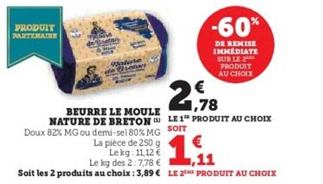 BEURRE LE MOULE NATURE DE BRETON