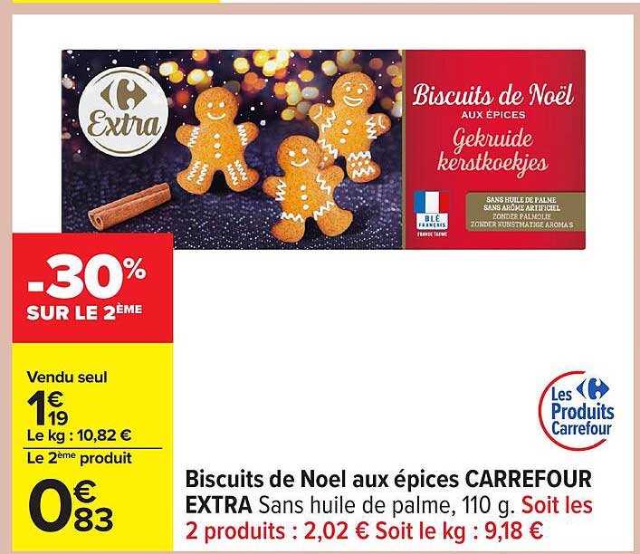 Biscuits de Noël aux épices CARREFOUR EXTRA