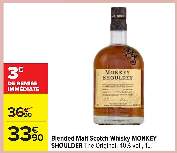 Blended Malt Scotch Whisky MONKEY SHOULDER The Original, 40% vol., 1L