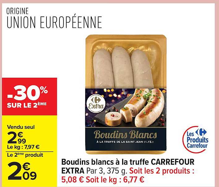Boudins blancs à la truffe CARREFOUR EXTRA