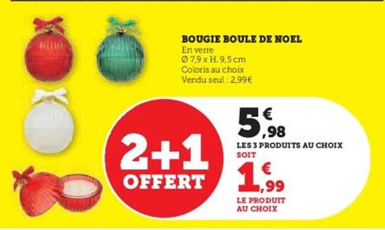 BOUGIE BOULE DE NOEL