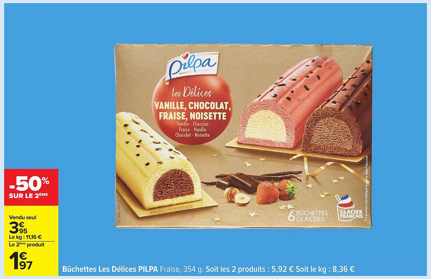 Bûchettes Les Délices PILPA Fraise, 354 g