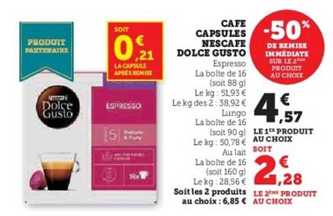 CAFÉ CAPSULES NESCAFÉ DOLCE GUSTO
