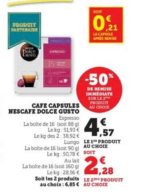Café Capsules Nescafé Dolce Gusto