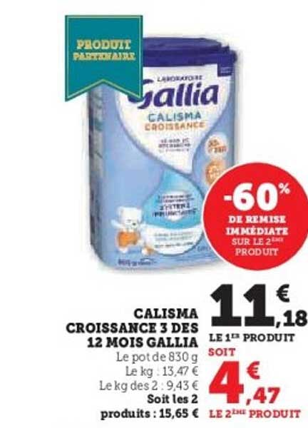 CALISMA CROISSANCE 3 DES 12 MOIS GALLIA