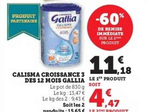 CALISMA CROISSANCE 3 DES 12 MOIS GALLIA