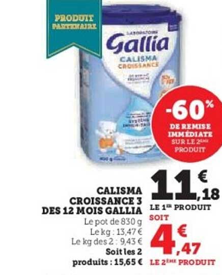 CALISMA CROISSANCE 3 DES 12 MOIS GALLIA