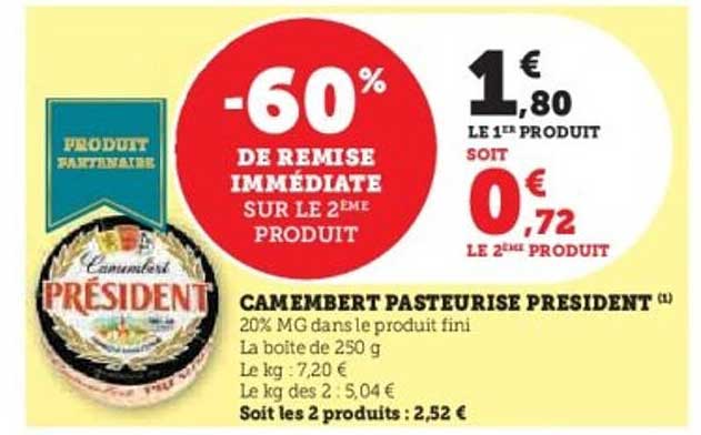 CAMEMBERT PASTEURISE PRESIDENT