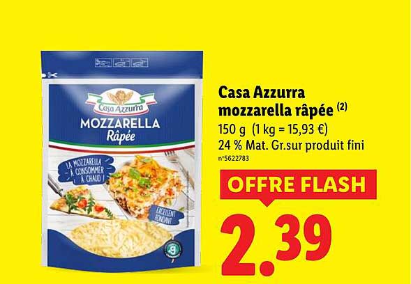 Casa Azzurra mozzarella râpée