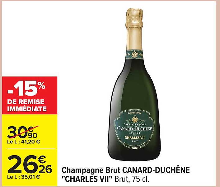 Champagne Brut CANARD-DUCHÊNE "CHARLES VII" Brut, 75 cl.