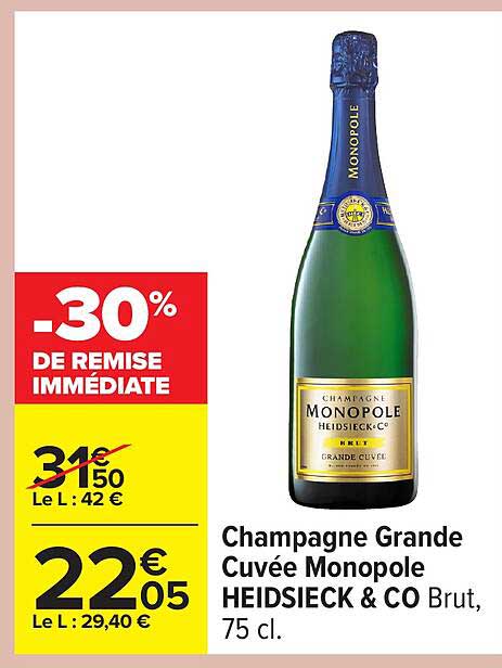 Champagne Grande Cuvée Monopole HEIDSIECK & CO Brut, 75 cl.