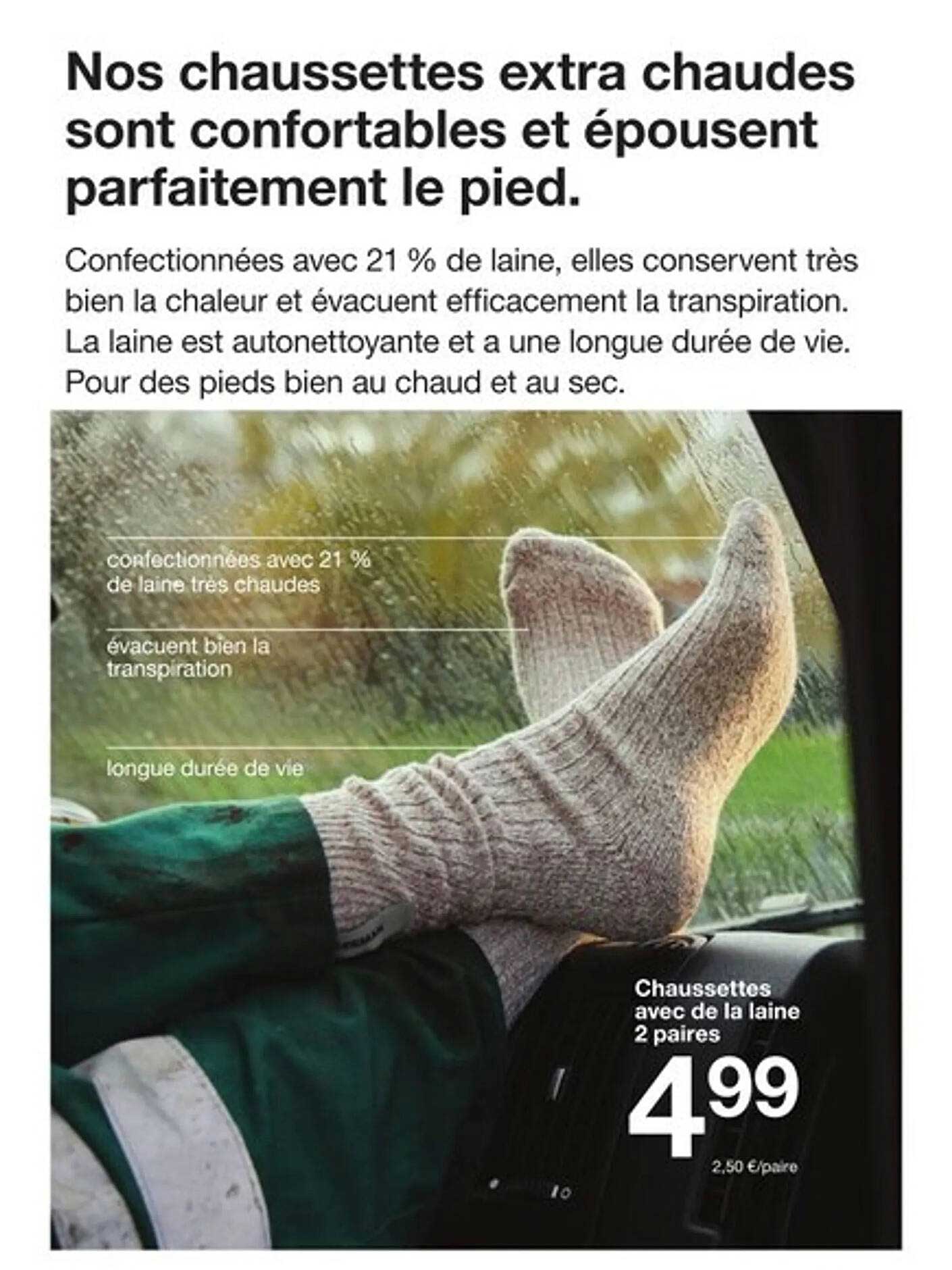 Chaussettes avec de la laine 2 paires