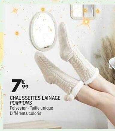 CHAUSSETTES LAINAGE POMPONS