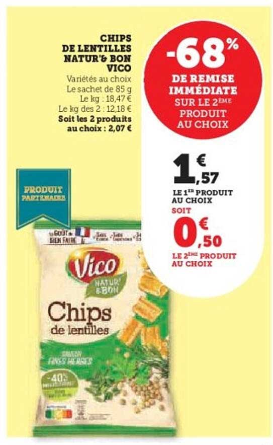 CHIPS DE LENTILLES NATUR'BON VICO