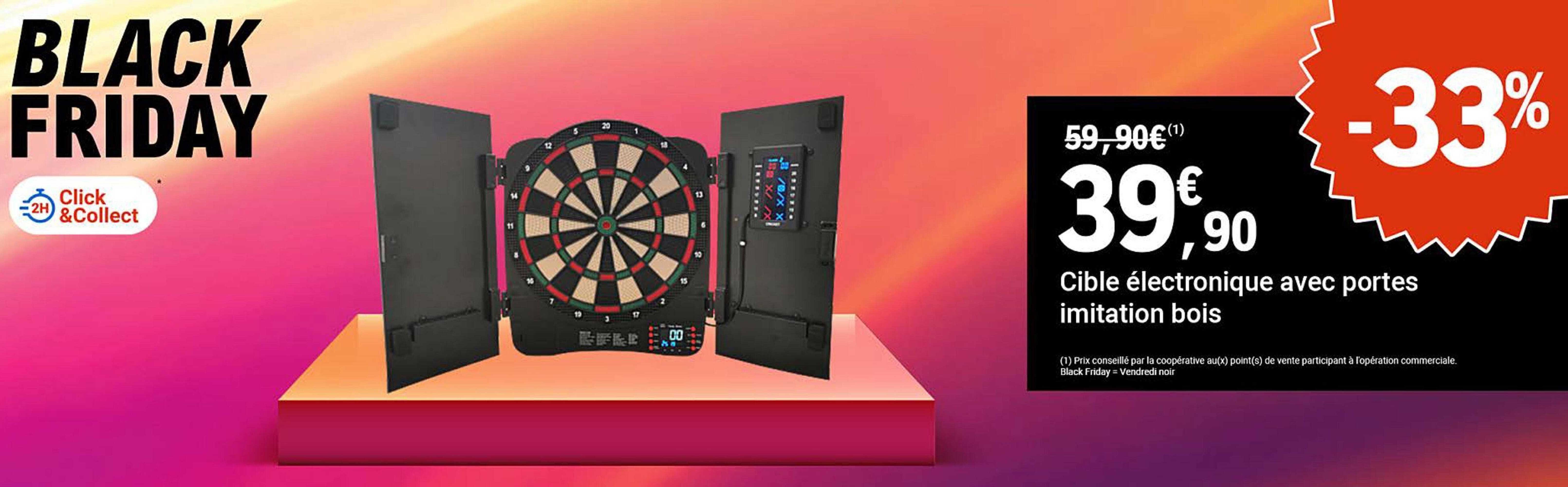 Cible électronique avec portes imitation bois