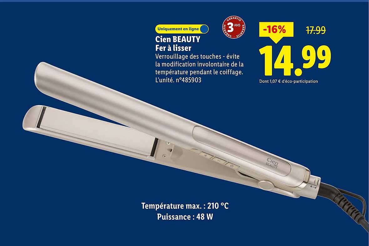 Cien BEAUTY Fer à lisser