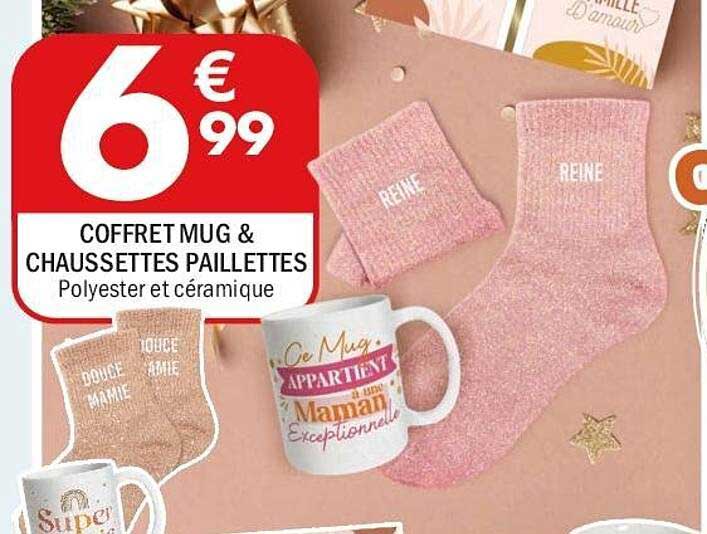 COFFRET MUG & CHAUSSETTES PAILLETTES