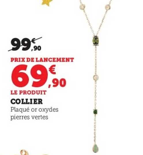 COLLIER Plaqué or oxydes pierres vertes