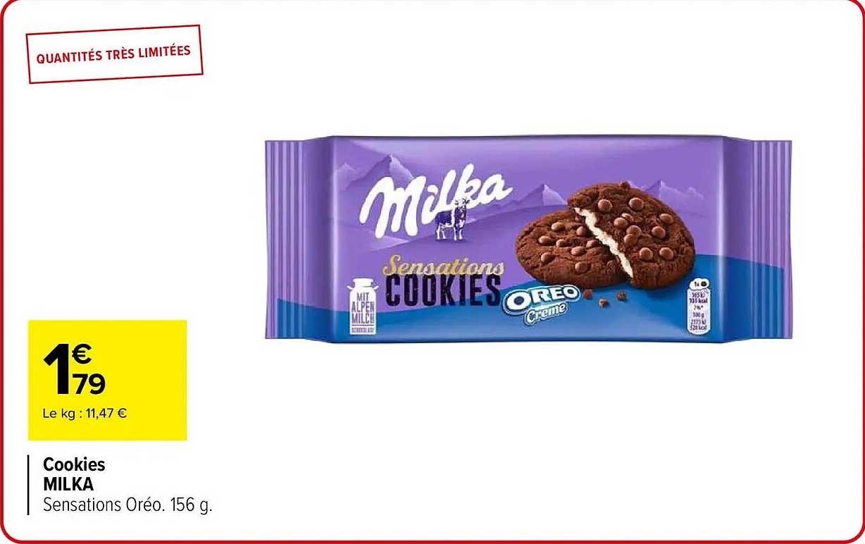 Cookies MILKA Sensations Oréo 156 g