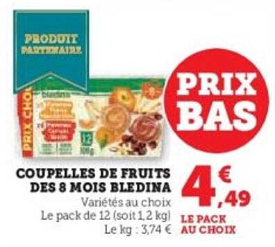 COUPELLES DE FRUITS DES 8 MOIS BLEDINA