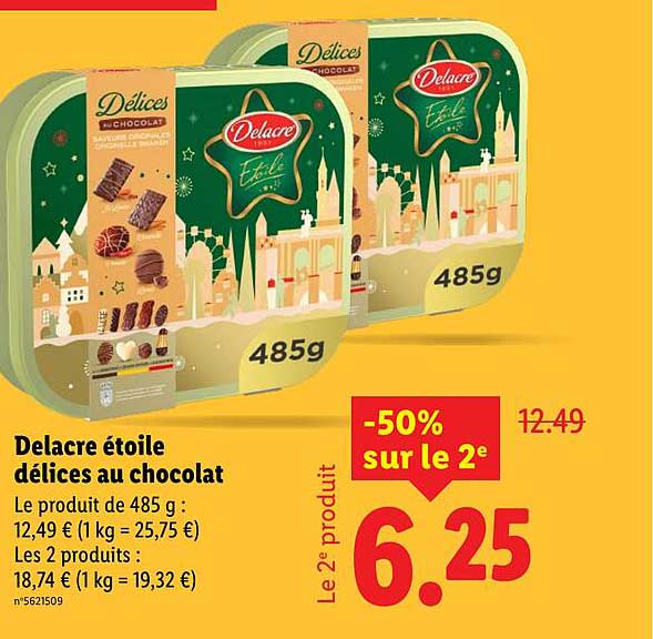 Delacre étoile délices au chocolat