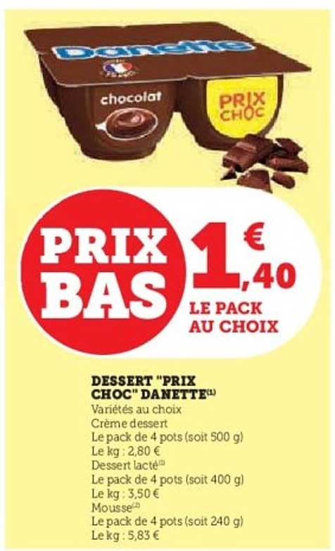 DESSERT "PRIX CHOC" DANETTE