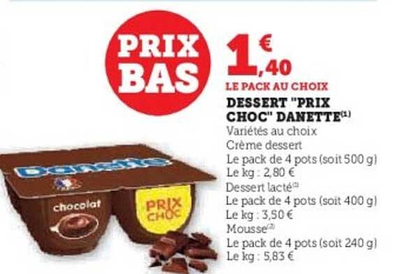 DESSERT 'PRIX CHOC' DANETTE