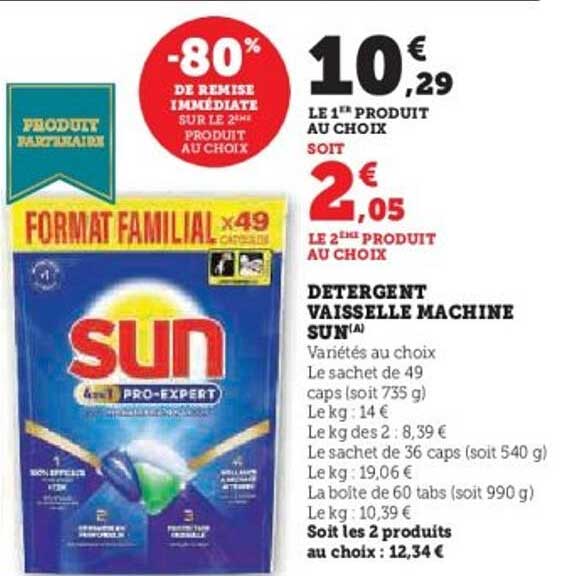 DÉTERGENT VAISSELLE MACHINE SUN