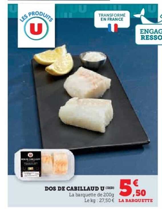 DOS DE CABILLAUD U (3 pièces)