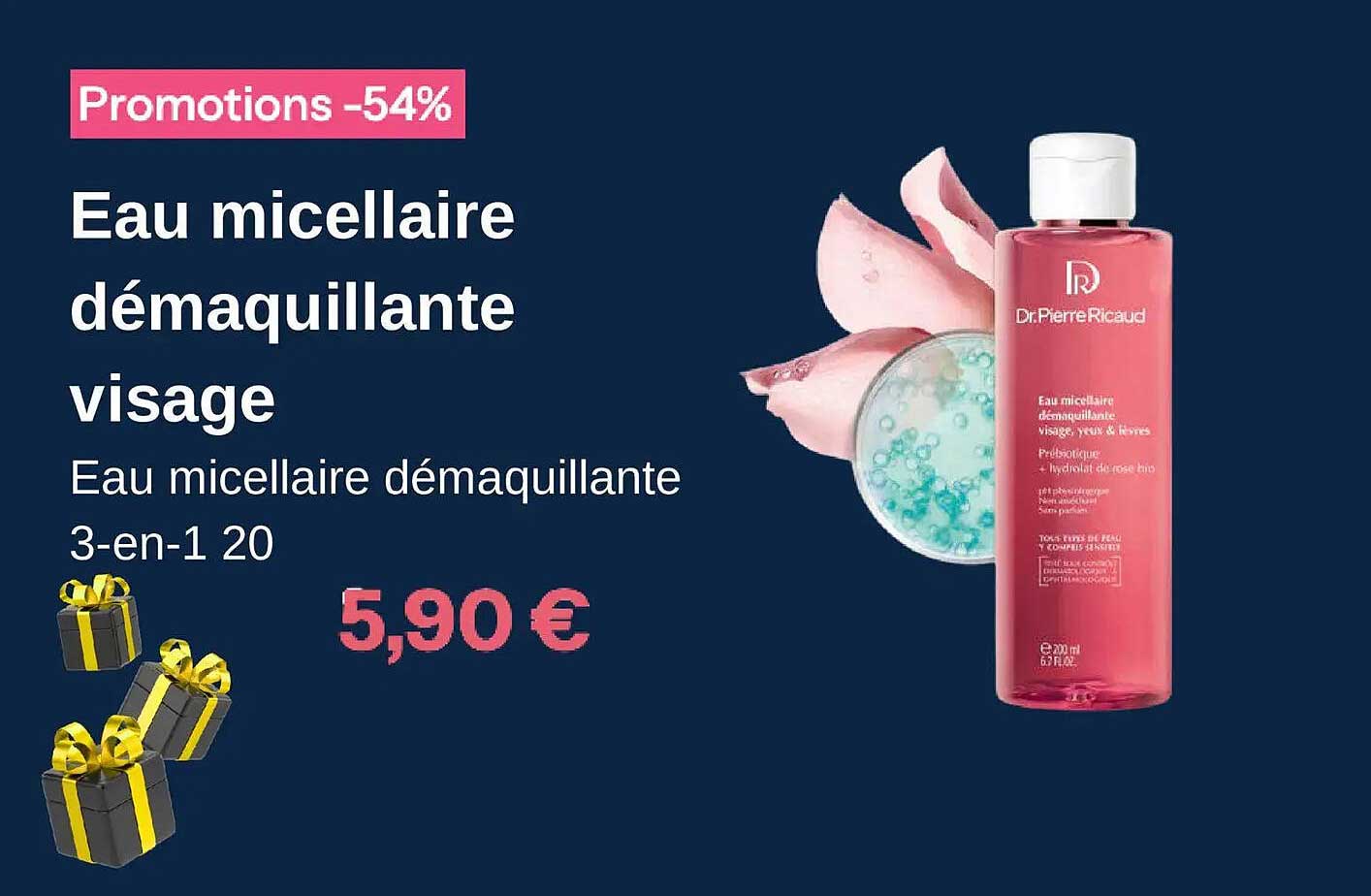 Eau micellaire démaquillante visage