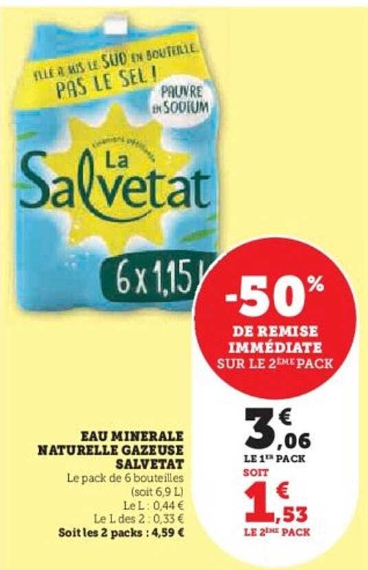 EAU MINERALE NATURELLE GAZEUSE SALVETAT