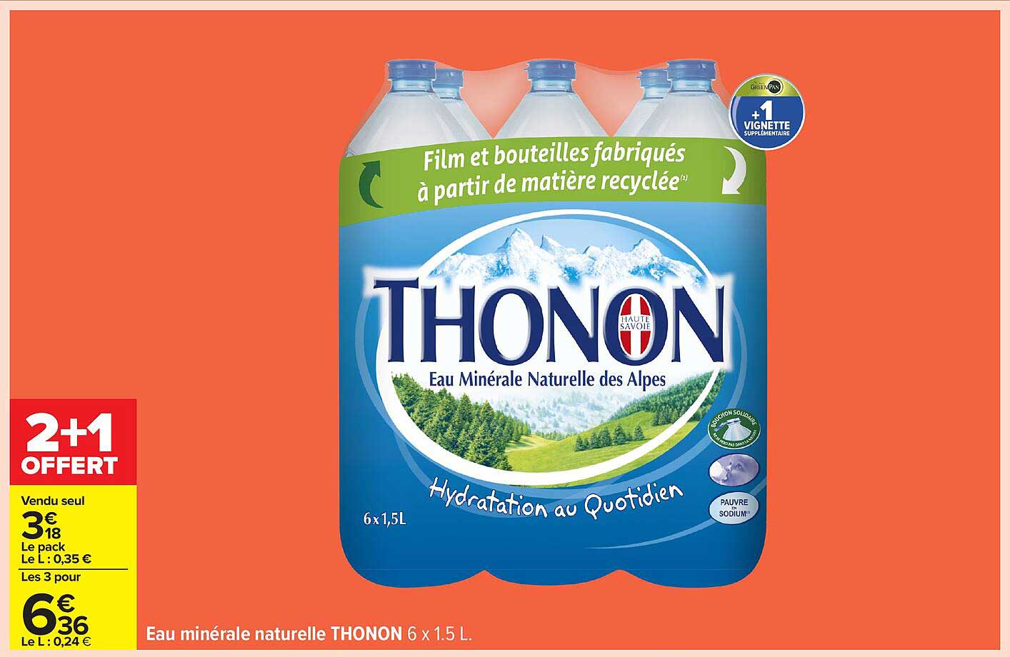 Eau minérale naturelle THONON 6 x 1.5 L