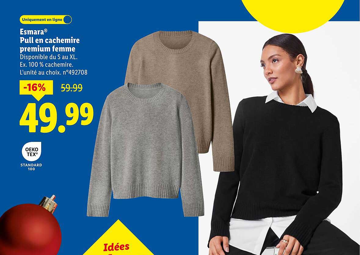 Esmara® Pull en cachemire premium femme